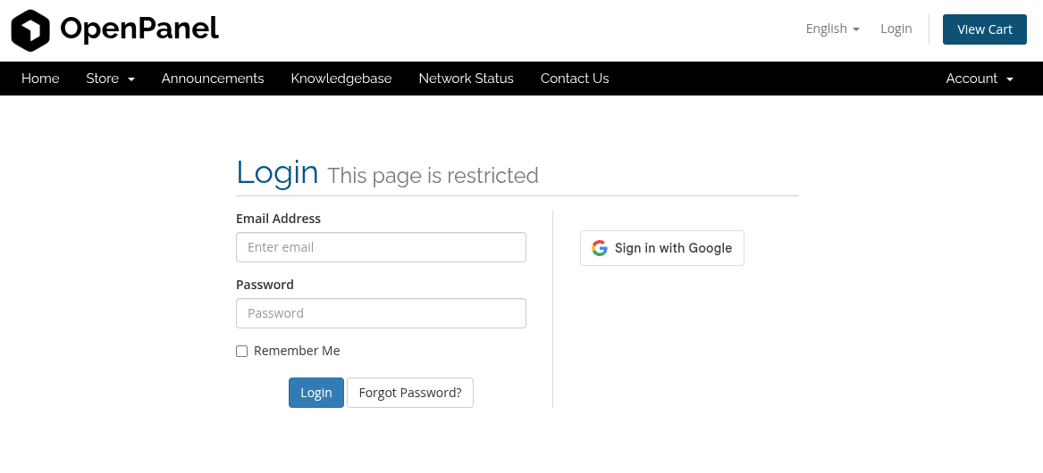 hitechcloud login form