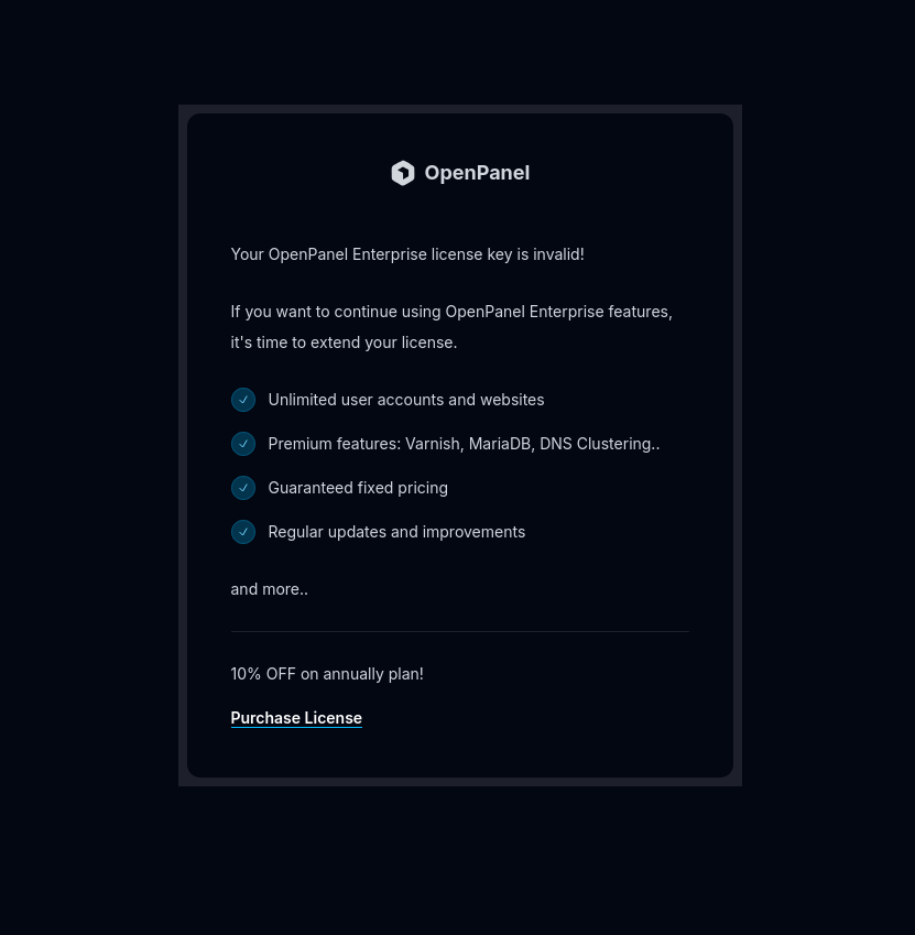 license expired hitechadmin