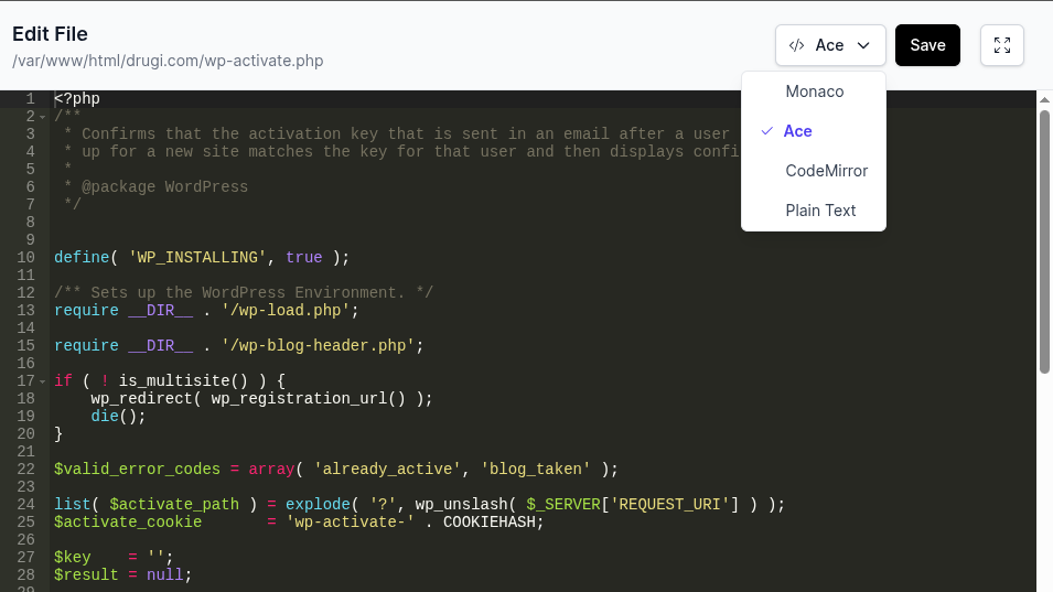 code editor