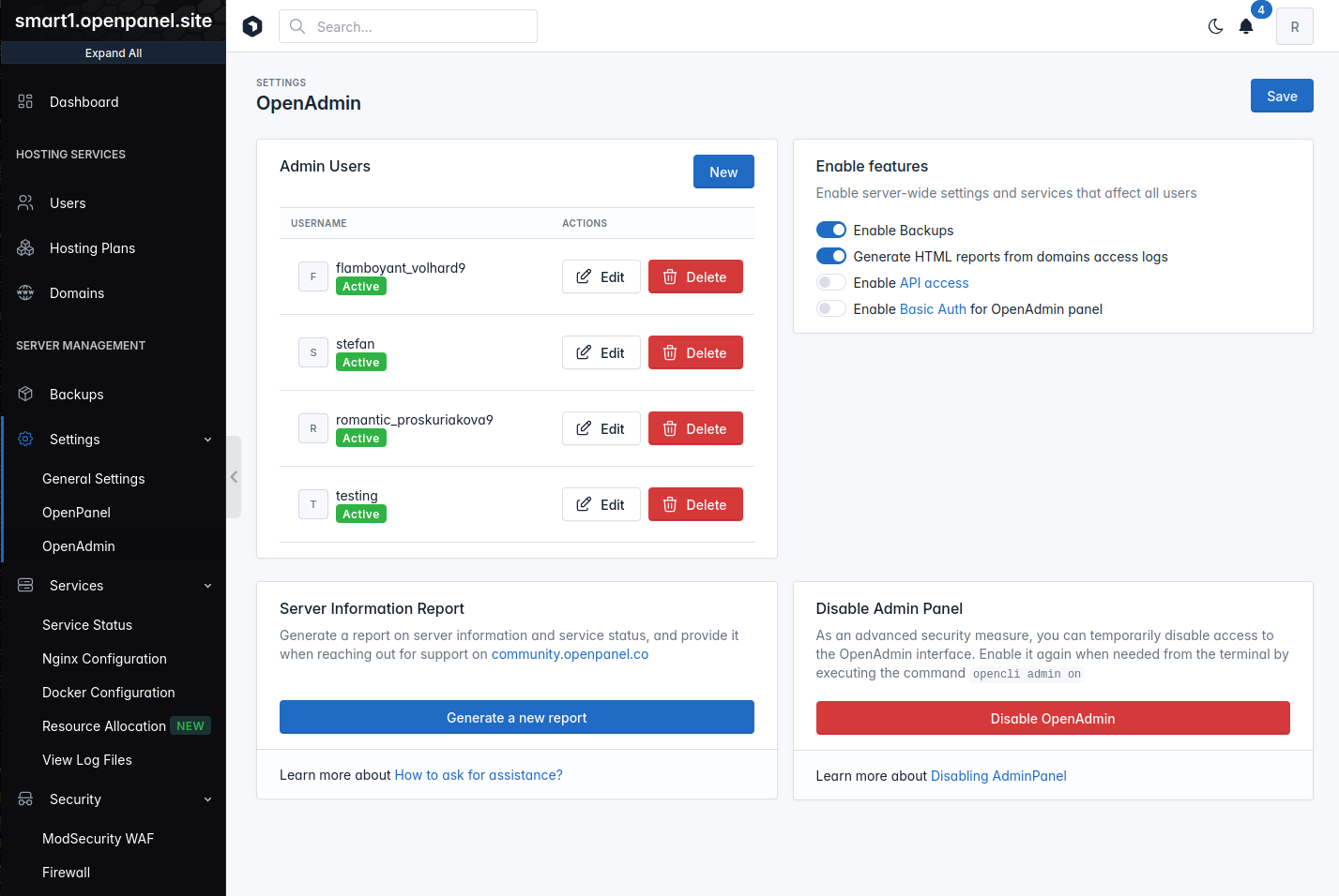 hitechadmin admin panel settings