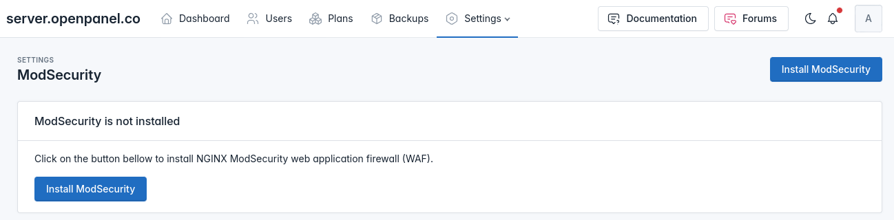 hitechadmin modsec install