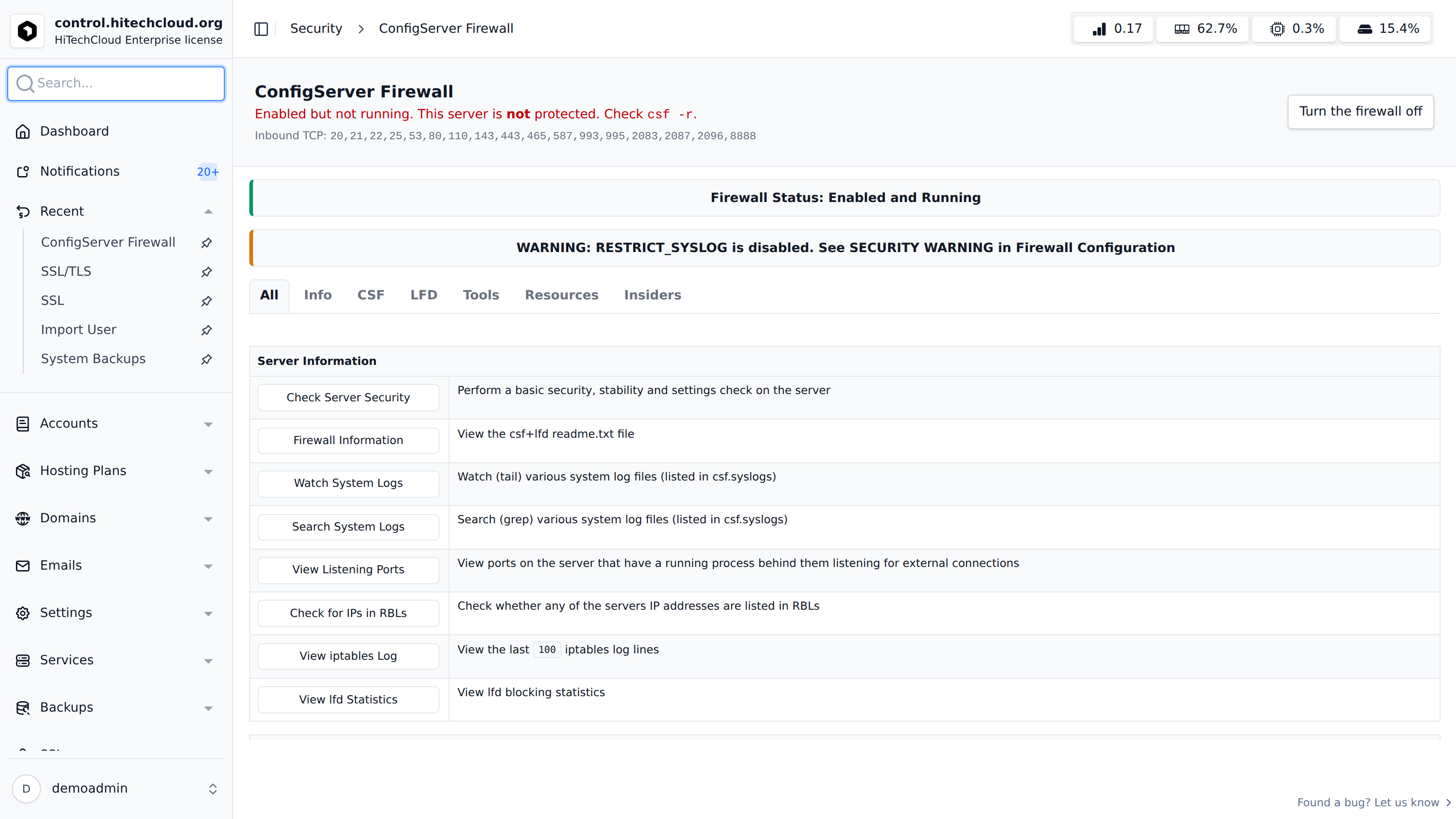 csf firewall