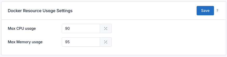 hitechadmin docker cpu settings
