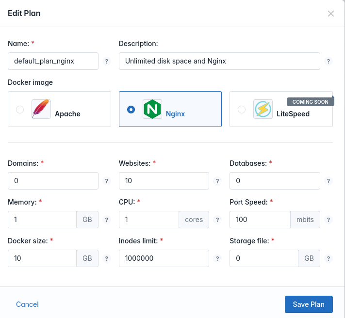 hitechadmin edit plan step 2