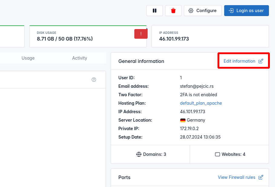 hitechadmin users reset password step 1