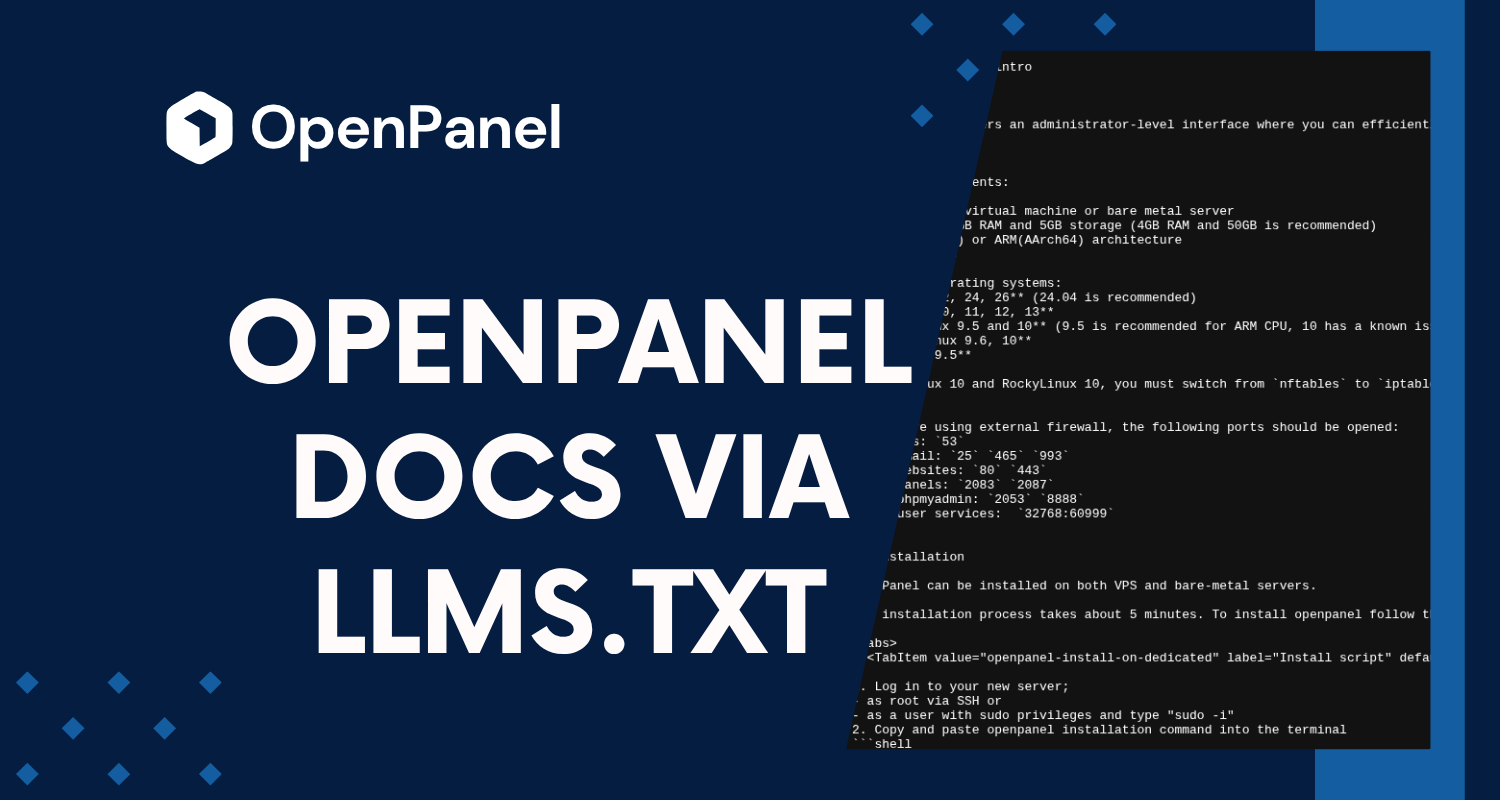 Use AI to Manage Your Server: HiTechCloud Docs Now Available via llms.txt